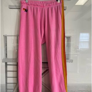 Bright pink aviator nation sweats